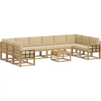 vidaXL Buiten bank set 11 st Wit en Beige