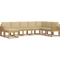 vidaXL Buiten bank set 8 st Wit en Beige