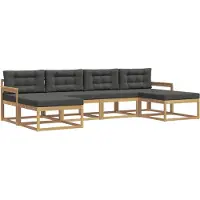vidaXL Buiten bank set 6 st Wit en antracietkleurig