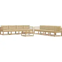 vidaXL Buiten bank set 9 st Wit en Beige Polyester