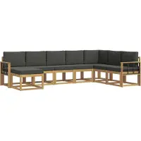 vidaXL Buiten bank set 8 st Wit en antracietkleurig