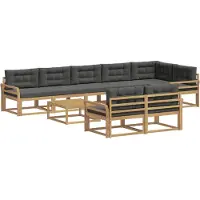 vidaXL Buiten bank set 9 st Wit en antracietkleurig Polyester