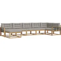 vidaXL Buiten bank set 7 st Wit en Lichtgrijs