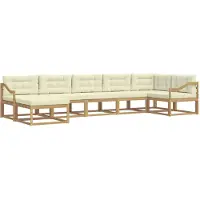 vidaXL Buiten bank set 7 st Wit en crèmekleurig
