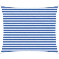 vidaXL Zonneschaduwzeil Blauw en Wit 2,5 x 4 m HDPE