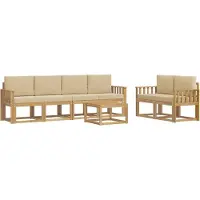 vidaXL Buiten bank set 7 st Wit en Beige