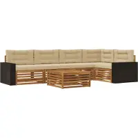 vidaXL Buiten bank set 6 st Natuurlijk en Beige Polyester