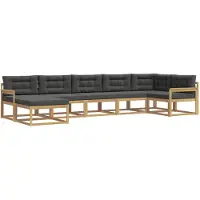 vidaXL Buiten bank set 7 st Wit en antracietkleurig