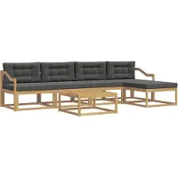 vidaXL Buiten bank set 6 st Wit en antracietkleurig Polyester