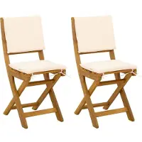 vidaXL Buiten bistrostoelen, 2 stuks, crèmekleurig, massief acaciahout