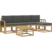 vidaXL Tuinset met 6 zitplaatsen, wit en antraciet