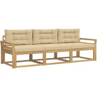 vidaXL Buiten bank set 3 st Wit en Beige Polyester