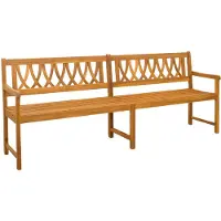 vidaXL Bank voor buiten, natuurlijke stijl, 220 x 55,5 x 90 cm, massief acaciahout