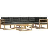 vidaXL Buiten bank set 6 st Wit en antracietkleurig Polyester