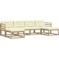 vidaXL Buiten bank set 6 st Wit en crèmekleurig