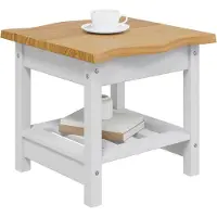 vidaXL Bijzettafel EKAI Wit 50 x 50 x 45,5 cm Massief grenenhout