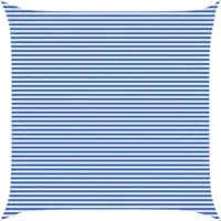 vidaXL Zonneschaduwzeil Blauw en Wit 7 x 7 m HDPE