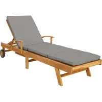 vidaXL Ligstoel met kussen 100% Polyester Solid-Teak