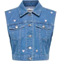 ONLY Bodywarmer 'ONLVEGA' blauw denim / zilver
