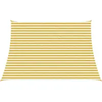 vidaXL Zonneschaduwzeil Geel en Wit 4 / 5 x 3 m HDPE