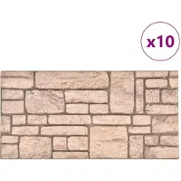 vidaXL Wandpanelen 10 st 100 x 50 cm Beige EPS-schuim