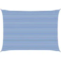 vidaXL Zonneschaduwzeil Blauw en Wit 5 x 6 m HDPE