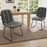Glamour Moderne ergonomische eetkamerstoel met metalen poten en kunstleer bekleding – comfortabele keuken- en woonkamerstoel 42x44x88 cm, max. 150 kg draagvermogen