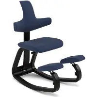 Varier Thatsit kniestoel met rugleuning Blauw/zwart | Revive