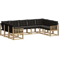 vidaXL Buiten bank set 9 st Wit en zwart
