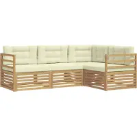 vidaXL Buiten bank set 4 st Wit en crèmekleurig Polyester