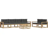 vidaXL Buiten bank set 6 st Wit en antracietkleurig