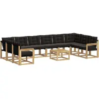 vidaXL Buiten bank set 11 st Wit en zwart