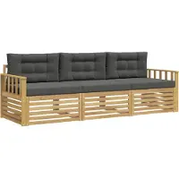 vidaXL Buiten bank set 3 st Wit en antracietkleurig Polyester
