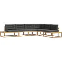 vidaXL Buiten bank set 6 st Wit en antracietkleurig Polyester