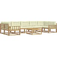 vidaXL Buiten bank set 6 st Wit en crèmekleurig