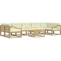 vidaXL Buiten bank set 6 st Wit en crèmekleurig