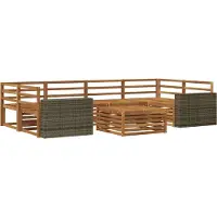 vidaXL Buiten bank set 7 st Naturel Massief Acacia Hout