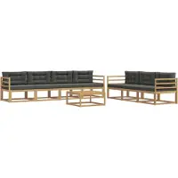 vidaXL Buiten bank set 7 st Wit en antracietkleurig