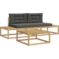vidaXL Buiten bank set 3 st 2-zits Polyester Wit