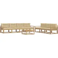vidaXL Tuinset met 7 zitplaatsen, wit en beige