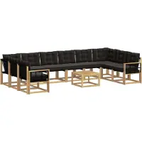 vidaXL Buiten bank set 11 st Wit en zwart