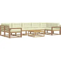 vidaXL Buiten bank set 6 st Wit en crèmekleurig