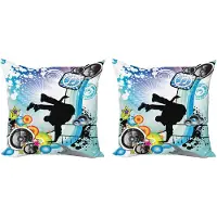 Abakuhaus urban Graffiti decoratieve kussenhoes, 2-pack, Break Dancer Guy, 50x50 cm, blauw/zwart