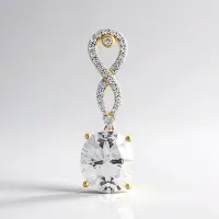 Cavill - 375 Geelgouden Hanger - Luxe Danburiet 7,011 ct Ovaal Slijpsel - Cambodjaanse Zirkonia 0,540 ct - Elegante Dameshanger uit Mexico