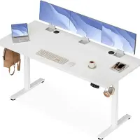 BOG OffiGo in hoogte verstelbaar bureau, 160 cm elektrisch bureau, ergonomisch bureau met geheugenfunctie, in hoogte verstelbaar gamingbureau, modern computerbureau voor thuis, wit