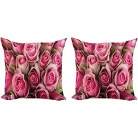 Abakuhaus Rozen Decoratieve Kussenhoes, Set van 2, Fris en Zacht Bruidsstijl, 50x50 cm, Lichtgroen Roze