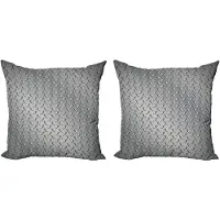 Abakuhaus Grijze decoratieve kussenhoezen (2 stuks), diamantpatroon, 40x40 cm, grijs