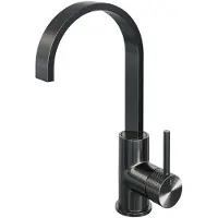 Brauer Gunmetal Carving Hoge Opbouw Wastafelmengkraan met Draaibare Platte Uitloop Model A Gunmetal Geborsteld PVD