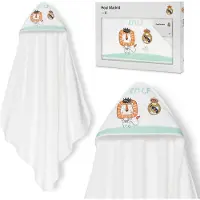 Interbaby REAL MADRID - baby badjas - 100% katoen - wit - zacht & absorberend