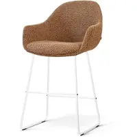 Nolon Nino-Mae barkruk bruin blend - wit onderstel - 65 cm - scandinavisch- kookeiland - armstoel